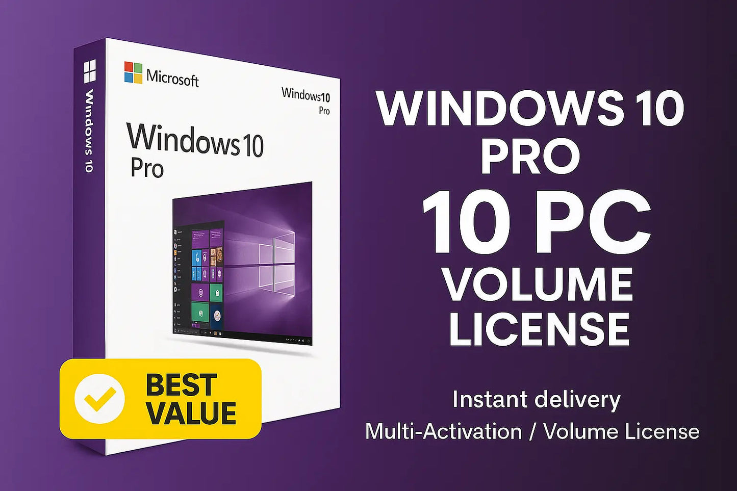 Windows 10 Professional – 10 PC License | Multi - Activation Key - LicenGold