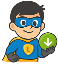Step-by-step process for purchasing and activating software with cartoon characters in superhero costumes.